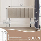 HAOBO Home Upholstered Headboards Foldable Queen/Full Linen Panels with Height Adjustments