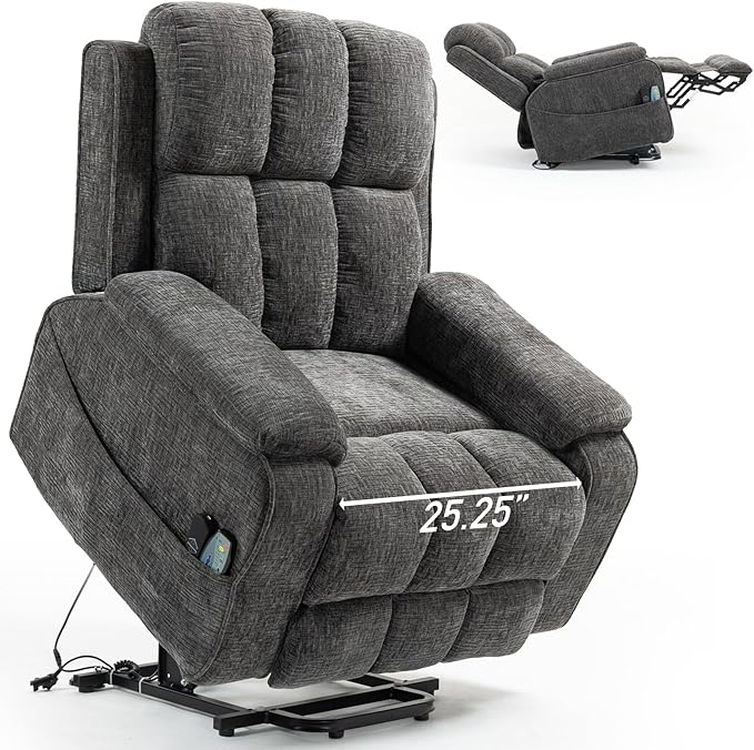 Lazy Boy Recliner Chair, Postoperative Recovery，Retractable 23'' Extra-Long Leg Support Lift Chair Hold up to 400lb，25.5'' Oversized Recliner seat for Big and Tall