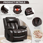 Recliner Chairs for Adults, Power Lift Chair for Elderly, Oversized Bedroom Chair with Massage&Heat, Leather Nursery Glider Chair for Living Room, Sofa Chair Home Theater Seating with Lumbar Support