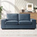 RISAR 71.25" Modern Loveseat Sofa for Living Room, Chenille Couch with Removable Cover & Spring Cushions, Solid Wood Frame, Easy Assembly for Small Spaces (Blue)