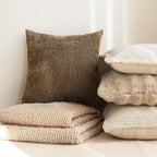 Foindtower Pack of 2 Soft Textured Chenille Throw Decorative Pillow Covers Square Accent Solid Cushion Cover Neutral Farmhouse Pillow Case for Couch Sofa Bedroom Living Room 20x20 Inch,Taupe Brown