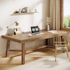 Tribesigns 71-Inch Executive Desk, Farmhouse Office Computer Desk with Sturdy Leg Structure, Rectangular Writing Table Business Furniture for Home Office