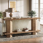 Tribesigns 71-Inch Long Console Table for Entryway, Wooden Sofa Table Behind Couch, for Living Room, Hallway, Foyer, Burlywood