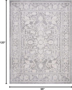 SAFAVIEH Area Rug 8x10 - Reflection Collection - Large - Light Grey & Cream, Non-Shedding & Easy Cleaning, Ideal for Living Room, Bedroom, Dining Space (RFT665C)