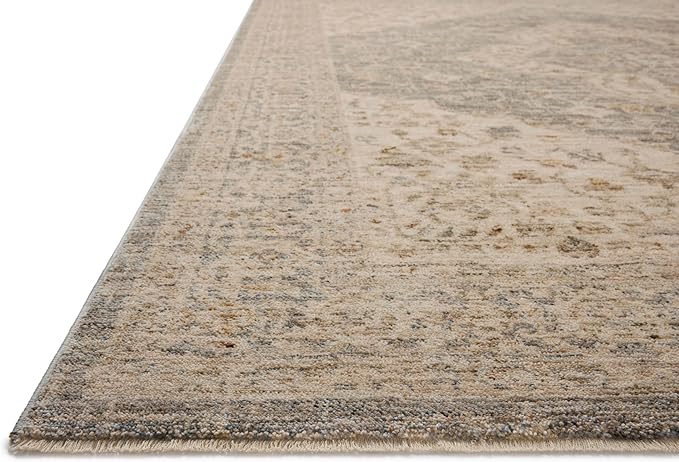Loloi Magnolia Home by Joanna Gaines Junie Collection JUE-05 Denim/Natural 9'-6" x 9'-6", .38" Pile Height, Round Area Rug