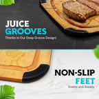 Dishwasher Safe Cutting Boards for Kitchen - 2 Piece Large Composite Wood Cutting Board Set with Non-Slip Feet and Juice Groove (14.5" x 11" and 11.7" x 9.3") - Thin, Lightweight, Eco-Friendly