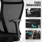 Okeysen High Back Ergonomic Mesh Office Chair, Adjustable Swivel Computer Desk Chair with Padded Seat, Armrests, and S-Shaped Lumbar Support for Home Office
