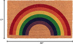 KAF Home New Coir Doormat, Heavy-Duty, Weather Resistant, Non-Slip PVC Backing, Indoor and Outdoor Use, Rainbow