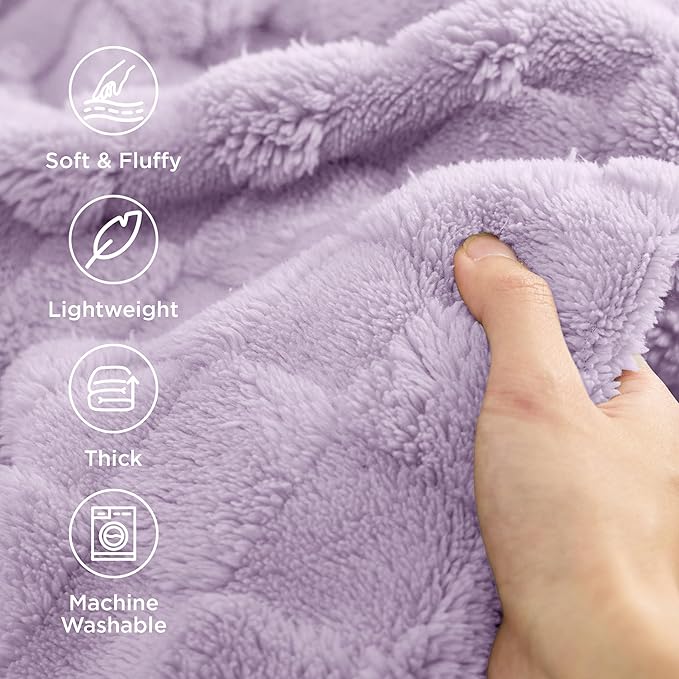 Bedsure GentleSoft Lavender Fog Twin XL Blanket for Bed - Super Soft Cozy Fleece Blankets for Women, Cute Throws for Girls, Dorm Room Essentials for Girls Teens Back to School, 66x90 Inches