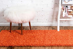 Unique Loom Solid Shag Collection Area Rug (2' 6" x 16' 5" Runner, Tiger Orange)