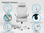 Ergonomic Office Chair-Computer Desk Chairs Comfy, Mesh High-Back Gaming Chair with Adjustable Lumbar Support & Headrest, Executive Task Chair for Adults, Comfortable for Long Hours (Gold)