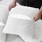 JACH 2 Seater Sofas Sectional Couches, Modern Love Seat Office Couch, Loveseat Modular Couch, Cozy Sleeper Sofa for Apartment, Bedroom, Living Room (Linen Fabric, White)