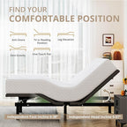 Queen Adjustable Bed Base Frame with Wireless Remote + 12 Inch Queen Green Tea Gel Memory Foam Mattress Bed in a Box, Head and Foot Incline, Zero Gravity, Fiberglass Free, 80" × 60"