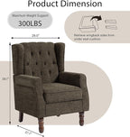 Lumibee High Back Accent Chair Set of 2,Upholstered Wingback Armchair with Solid Wood Legs for Small Spaces,Comfy Single Sofa Chair for Living Room,Bedroom,Office-Taupe