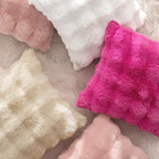 MIULEE Faux Fur Pillow Covers Thick Soft Plush Lumbar Throw Pillows Luxury Home Decor for Couch Bed Bedroom Living Room Sofa,12x20 Inch Pack of 2 Hot Pink