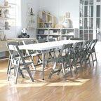 Flash Furniture Hercules Set of 2 Kids Gray Resin Folding Chairs with Gray Vinyl Padded Seats