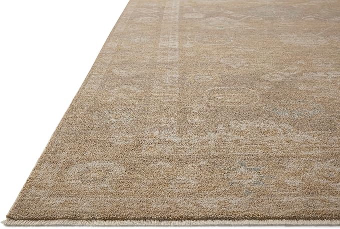 Loloi Chris Loves Julia Louisa Collection LOI-04 Taupe/Gold 5'-3" x 7'-6", .38" Pile Height, Area Rug
