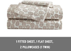 Eddie Bauer - Full Sheets, Cotton Flannel Bedding Set, Brushed For Extra Softness, Cozy Home Decor (Little Creek Pine Cone Beige, Full)