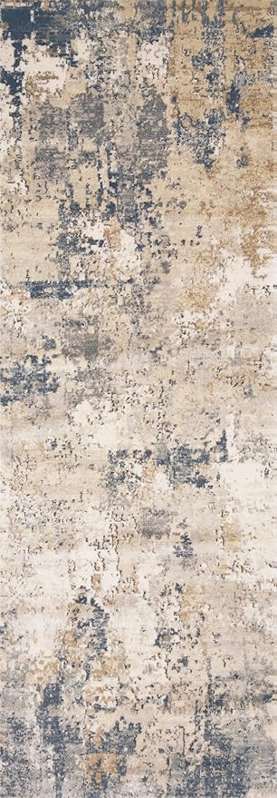 Loloi Teagan Collection TEA-06 Sand/Mist 2'-8" x 7'-6" Runner Rug, Large, Soft Neutral Rug, High-Traffic for Living Room, Bedroom, Home Office, Dining Area