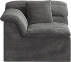 44" Cloud Sectional Couch with Single Arm, Modern Compressed Sofa, Comfy Sleeper Sofa, Corduroy Upholstered Couches for Small Space/Apartment, No Assembly Required, Dark Gray, Left Side