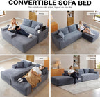 95 Inch Cloud Sectional Couch,Modular Sectional Sofa with Deep Seat,Modern Corduroy Boneless Couches with L-Shape Chaise for Living Room Bedroom,No Assembly Required (Grey, Right Facing Chaise)
