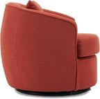 Swivel Accent Chair Set of 2, Modern Upholstered Boucle Barrel Arm Chairs with Pillow for Living Room, 360 Degree Round Swivel Sherpa Armchair with Round Base for Bedroom Club (2, Orange)