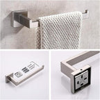 Bathroom Hardware Set Bathroom Accessories Set SUS304 Towel Bar Set Includes Towel Bar Inch+Towel Holder+Toilet Paper Holder+Towel Hook (10, Brush Nickel)