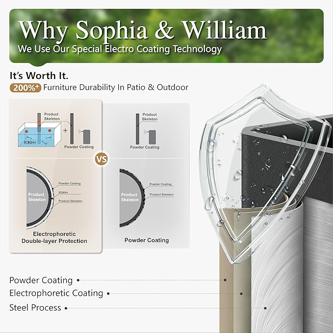 Sophia & William 9 Pieces Patio Dining Set for 6-8 People, Expandable Rectangular Metal Outdoor Table and Rattan Chairs with Cushions, All Weather Patio Table and Chairs Set