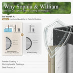 Sophia & William 9 Pieces Patio Dining Set for 6-8 People, Expandable Rectangular Metal Outdoor Table and Rattan Chairs with Cushions, All Weather Patio Table and Chairs Set