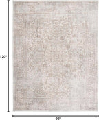 SAFAVIEH Area Rug 8x10 - Evoke Collection - Large - Ivory & Taupe, Distressed Design, Non-Shedding & Easy Cleaning, Ideal for Living Room, Bedroom, Dining Space (EVK256E)