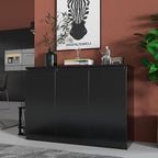 Black Buffet Storage Cabinet with 3 Door, 43" W Coffee Bar Cabinet, Kitchen Buffet Sideboard for Living Room, Kitchen, 43.3" W x 31.5" H