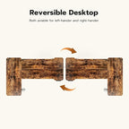 51" Reversiable L-Shaped Electric Standing Desk Adjustable Height Gaming Stand Up Corner Desk Sit Stand Home Office Computer Desk with Splice Board, Rustic Brown Top