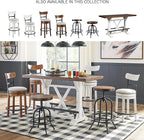 Signature Design by Ashley Valebeck Industrial Adjustable Height Swivel Barstool, 2 Count, Brown