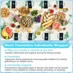 Moist Cotton Towel Bulk Moist Towelettes Individually Wrapped 8.7" x 8.7",White Towel Services,Refreshment Pre Moistened Towels for Travel Sport Party Spa Dentist (1 Count (Pack of 50), Unscented)