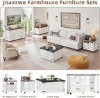Farmhouse Dresser and Nightstand Sets, Wood 54" Wide Dresser & 24" Night Stand with Charging Station, 2 Piece Bedroom Furniture Set, Chest of Drawers for Bedroom, Home, Living Room, Hallway