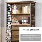 Tribesigns 6-Tier Tall Bookshelf, 71" Industrial Bookcase with Metal Frame, Freestanding Open Storage Shelves for Home Office, Living Room, Bedroom