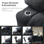 Power Lift Recliner Chair for Living Room Elderly with Massage Recliners Footrest Cup Holder Oversized Electric Heated Reclining Single Sofa Chairs Storage (Grey)