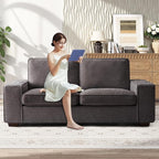 RISAR 71.25" Modern Loveseat Sofa for Living Room, Chenille Couch with Removable Cover & Spring Cushions, Solid Wood Frame, Easy Assembly for Small Spaces (Dark Gray)