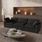 Cloud Modular Sectional Sofa,120" Down Filled Comfort Sofa Couch for Living Room,3 Seater Couches for Livingroon Apartment,Sofa Cover Washable and Replaceable,White