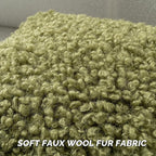 FUTEI Olive Green Decorative Throw Pillow Covers 26x26 Inch Set of 2,Soft Fluffy Faux Wool Fur Boucle Textured Euro Pillow Shams,Modern Home Decor for Couch Bed Living Room Office