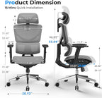 Ergonomic Office Chair - Big & Tall 6'6" Mesh Chair with Dynamic Lumbar Support, 4-in-1 Quick Adjust, 350lbs Capacity - BIFMA Certified Computer Chair for Home Office