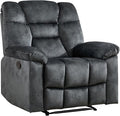 EBELLO Manual Recliner Chair for Adults with Soft Padded Headrest and Backrest, Overstuffed Single Recliner Sofa Chair for Living Room, Grey