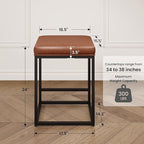 PHI VILLA Brown Bar Stools Set of 2-24 inch Counter Stools for Kitchen Island, Counter Height Bar stools