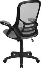 Flash Furniture Porter High-Back Swivel Office Chair with Adjustable Lumbar Support and Seat Height, Ergonomic Mesh Desk Chair with Flip-Up Armrests, Gray/Black