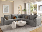EASE MOOSE Cloud Couch Sectional Sofa, Large L-Shaped Oversized Modular Couch for Living Room, Minimalist Boneless Convertible Couches, 5-Seat Deep Sofas for Bedroom, Chenille (Light Grey)