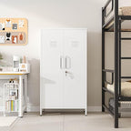 Tall Narrow Storage Cabinet 51.18" H Bathroom Cabinet Metal Pantry Cabinets, 3 Adjustable Shelves for Kitchen, Home Office, Living Room, Dinning Room (30 inches Wide White)