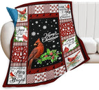 Cardinal Christmas Throw Blanket - Soft, Warm & Cozy Fleece for Kids & Adults - 60"x80"