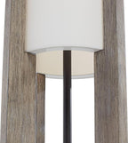 Possini Euro Design Arrista Modern 63" Tall Standing Floor Lamp Cylinder Foot Switch Wood Gray Wash Finish Living Room Bedroom House Reading Office Home Decor Entryway Dining Indoor White Shade