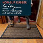 ubdyo 2 Pack Extra Durable Door Mat Outdoor Entrance - Muddy Dirt Trapping Outdoor Mats - Low Pile Front Door Mat Outside Entrance - Anti Slip Indoor Doormat - 30'' x 17'', Bright Brown