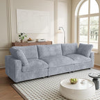 Modular Sectional Sofa, 118.11" Oversized Cloud Sectional Couch,3 Seat Comfy Modern Sectional Couches for Living Room,Plush Sofa Cushion Covers Removable,Gray